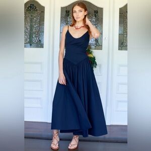 STAUD Dena Dress navy blue, SIZE 12